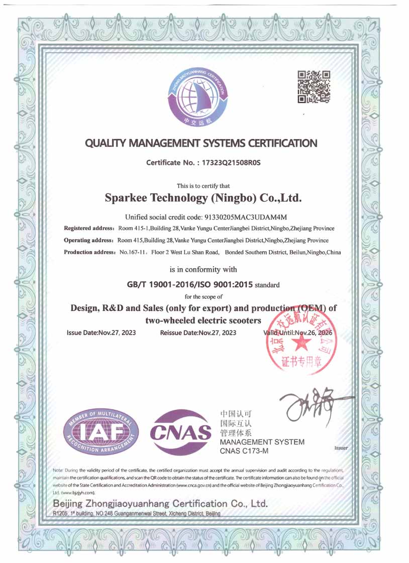 SPARKEE Company Certification